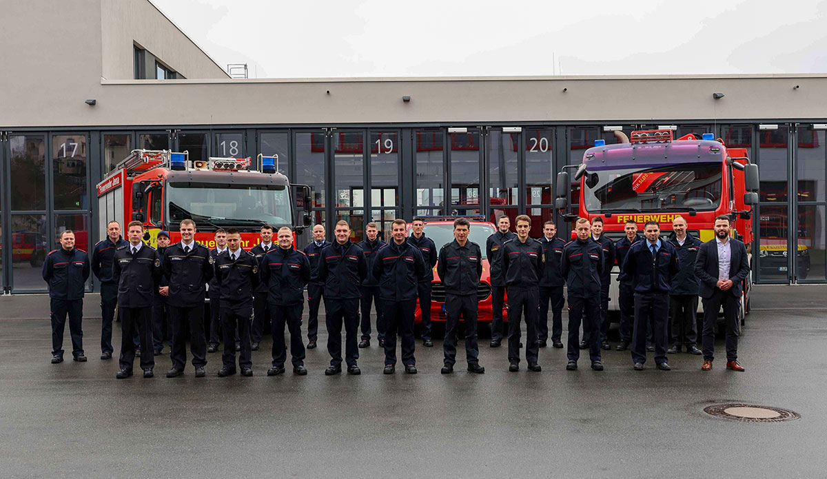 Ausbildungsbeginn für 20 neue Feuerwehrkräfte in Jena. Die jungen Leute kommen aus, ganz Deutschland, um Ihre Ausbildung bei der Feuerwehr Jena zu absolvieren.